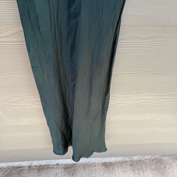 Zara emerald green cowl neck satin dress - Picture 4 of 7